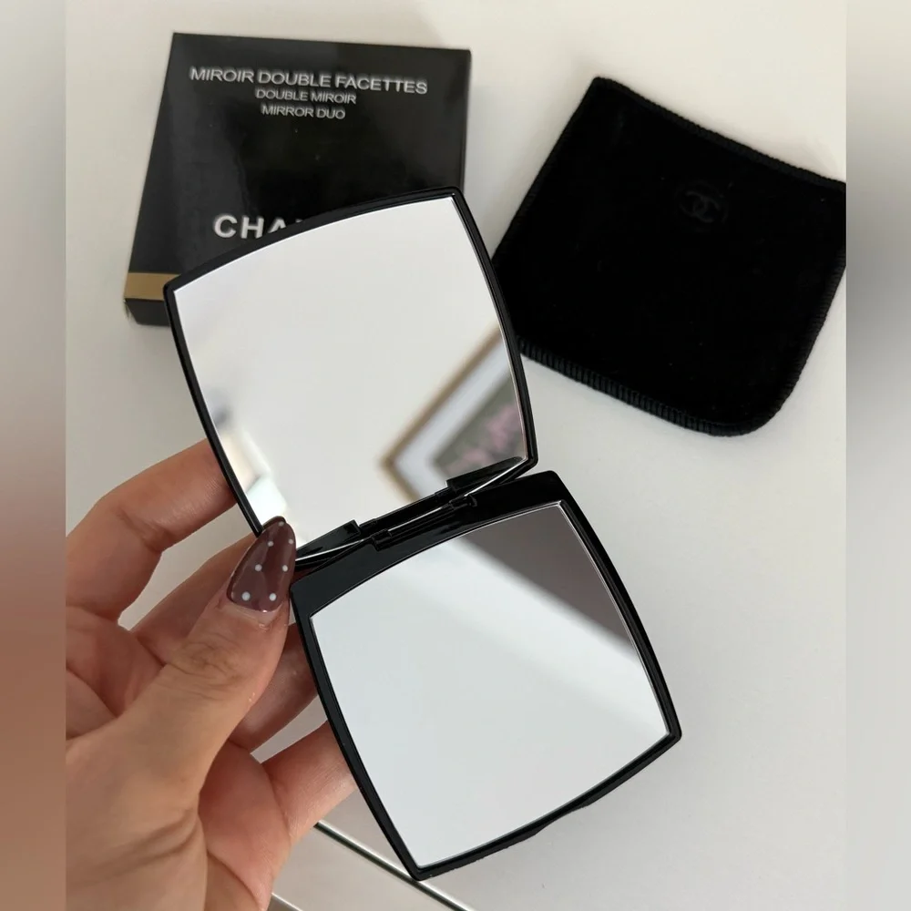 CHANEL CC Black Double Compact Mirror